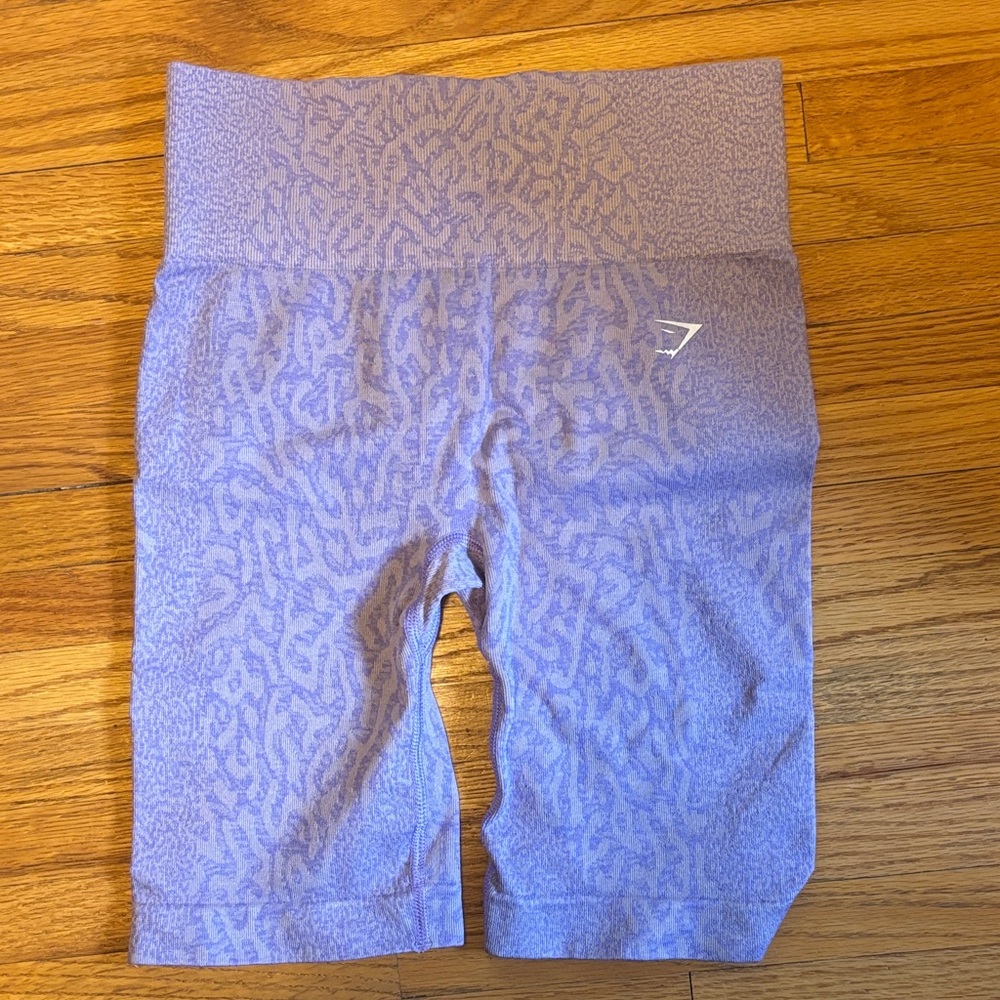 GYMSHARK Lavender Patterned Bike Shorts